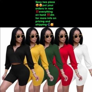 2 piece biker shorts set